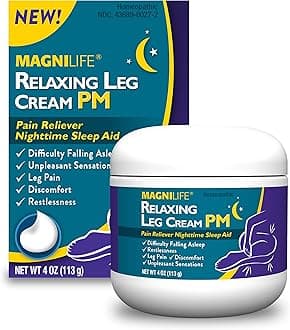 Relaxing Leg Cream PM, Deep Penetrating Topical for Pain and Restless Leg Syndrome Relief, Naturally Soothe Cramping, Discomfort, and Tossing with Lavender and Magnesium - 4oz