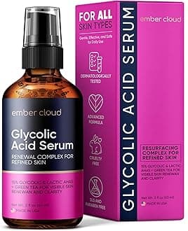 Glycolic Acid Serum for Face 15% - Extra Large Size (2 Oz) - Advanced Formula to Support Skin Radiance, Addressing Uneven Tone & Fine Lines