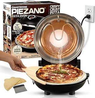 PIEZANO Crispy Crust Pizza Oven Indoor – Electric Pizza Maker with Stone Heats to 800˚F for Stone Baked Pizza at Home, Four A Pizza Electrique, Gifts for Men, Kitchen Gadgets Must Have AS SEEN ON TV