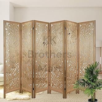 KK Brothers Mart Wooden Room Partition for Living Room | Room Wall Divider | Hall Partition Furniture for Bedroom, Office, Restaurant (6 Panel)