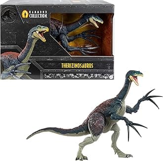 Jurassic World Dominion Terizinosaurus Hammon Collection Premium Design Dinosaur with Glass Eyes and Articulated Claws, 25 Joints, Kids Toy, 8+ Years, HXP73