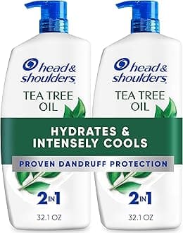 Anti-Dandruff Shampoo and Conditioner with 1% Pyrithione Zinc, Tea Tree Oil 2-in-1 Twin Pack, Tea Tree Shampoo with Cooling, Refreshed Scalp, 32.1 fl oz Each