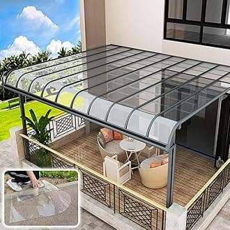 Transparent Polycarbonate Roofing Sheet, Outdoor Patio Greenhouse Panels, UV Rain Protection Rain Pergola Roof Panels, for Patios, Partitions, Etc, Roof(Clear,4.6X 3.3ft)
