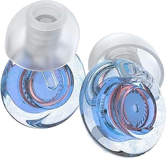 Ear Plugs for Concerts, 2 Pack High Fidelity Ear Plugs, Reusable Silicone Earplugs for Concert, Rave, Work, Musicians, 5 Pair Ear Tips in S/M/L, 18-25 dB Concert Ear Plugs for Noise Cancelling(Blue)