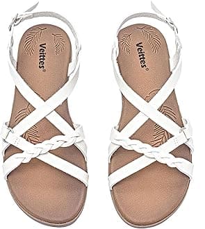 Women's Casual Flat Sandals,Fashion Braided Criss Cross Strap Braided,Adjustable Ankle Straps, Open Toe Summer Sandals