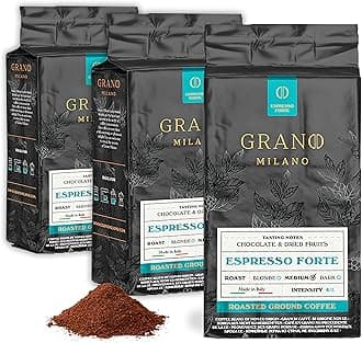 Ground Coffee 750g, Espresso Forte Arabica and Robusta, Medium Roast Intensity 4/5 Coffee, Made in Italy