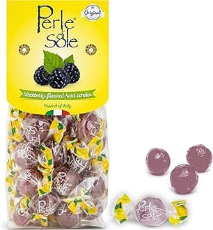 Blackberry Italian Hard Candy Individually Wrapped - Blackberry Candy with a Tart Fizzy Filling (7.05 oz | 200 g) Single Pack