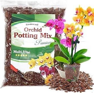 Orchid Potting Mix,Premium Orchid Bark Potting Mixture of Pine Bark,Perlite & Coco Peat Enhanced Drainage and Ventilation,Ideal for Repotting and Growing Indoor Plants Dendrobiums,Phalaenopsis,1QT