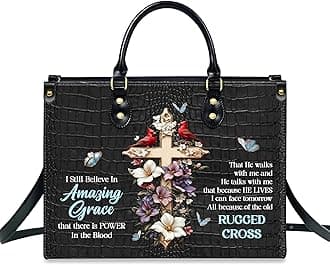 Personalized Leather Handbag for Women, Custom Name Church Bag, Christian Gifts, Christmas Gifts for God Lovers