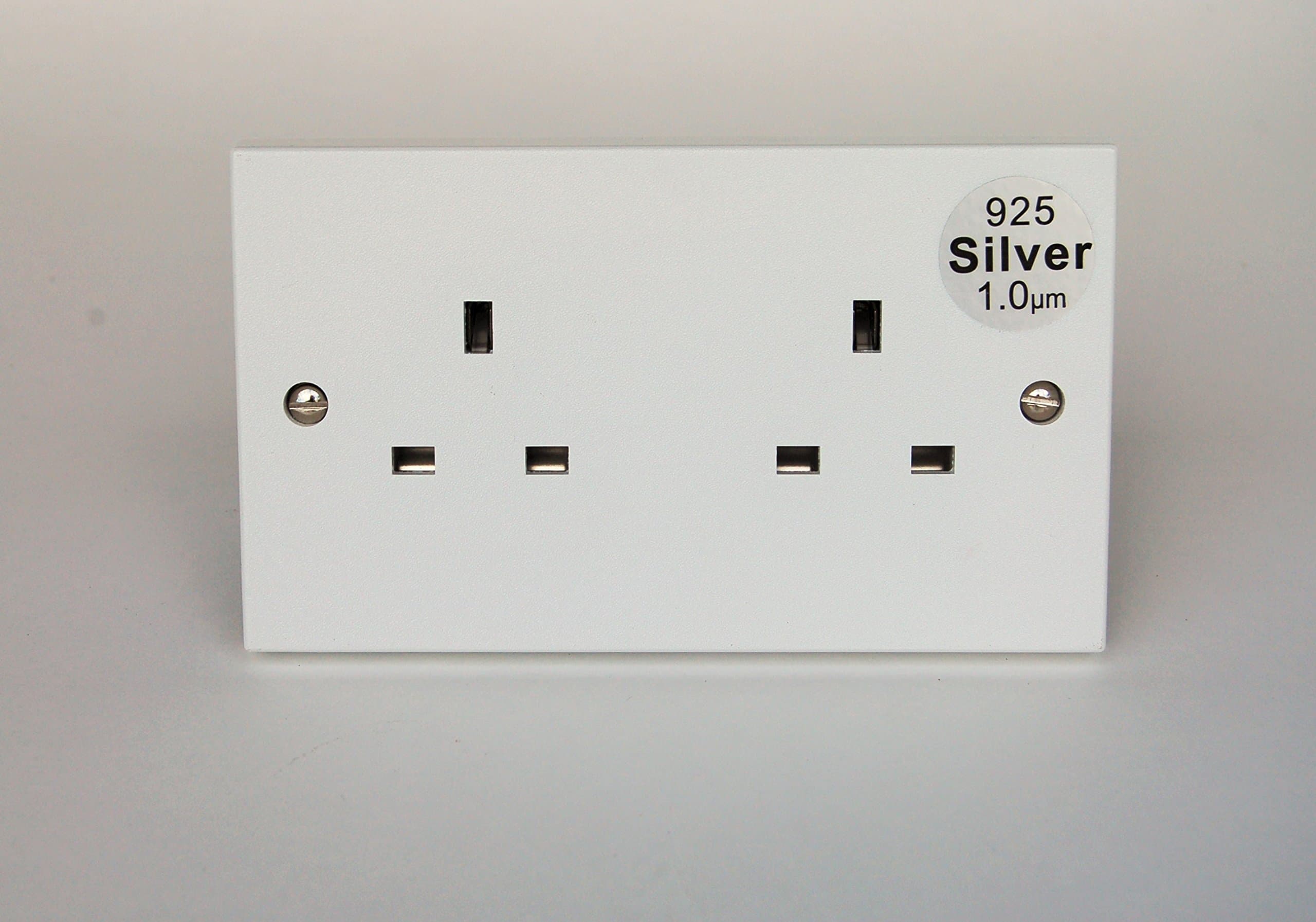 MS HD Power MS-9296 S Double UK Wall Socket - Silver plated