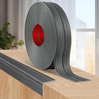 Flexible Wall Corner Protector Moulding Trim Peel and Stick Wall Corner Guards Edge Protector Self Adhesive Molding Trim Strip for Edge Ceiling (Deep Gray Wood Grain, 0.8 in x 20 Ft)