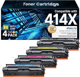 414X Toner Cartridges 4 Pack High Yield : M479Fdw Toner Replacement for Hp Toner 414A 414X W2020X W2020A Work for M479Fdn M454Dw M454Dn M479 M454 Printer MFP M479Fdw Toner Cartridges - 4 Pack