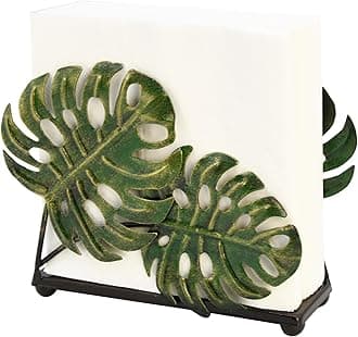 Modern Metal Leaves Design Napkin Holder for Dining Table, Upright Napkin Storage for Kitchen & Countertop, Stylish Paper Towel Dispenser Organizer & Letter Holder, Document File Storage