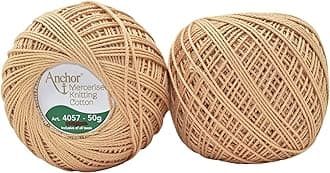 HUNNY- BUNCH® Premium Anchor Mercerised Knitting Crochet Cotton Thread Yarn Balls for Knitting, Weaving, Embroidery, DIY and Craft Making (Art. 4057) 50G - Pack of 1 (368)