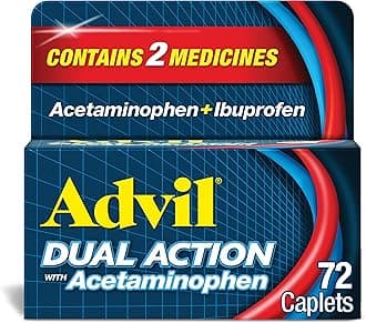 Dual Action Coated Caplets with Acetaminophen, 250 Mg Ibuprofen and 500 Mg Acetaminophen Per Dose (2 Dose Equivalent) for 8 Hour Pain Relief - 72 Count