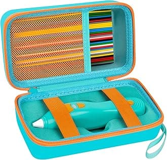 Organizer Case for 3Doodler Start+ Essentials 3D Pen for Kids, EVA Shell/Wrist Strap, Drop-Proof Water-Resistant, Stores for 3Doodler Pen Filament USB for Travel/Home/School (Box Only) Green