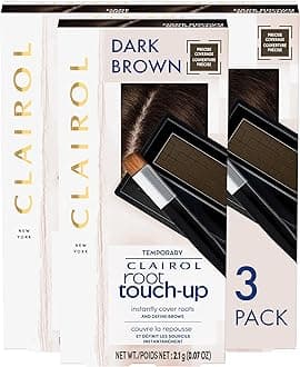 Root Touch-Up Temporary Concealing Powder, Dark Brown Hair Color, Pack of 3