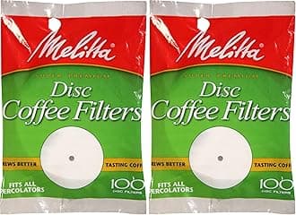 Melitta 3.5 Percolator Disc Coffee Filters, White, 100 Count (Pack of 2)