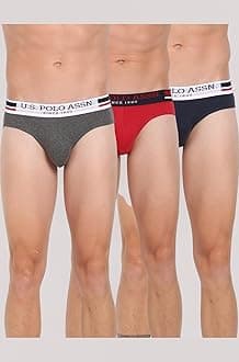 Mens Elasticized Waist Pure Cotton I006 Briefs - Pack of 3