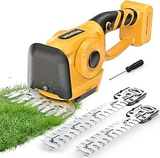 11-inch Cordless Hedge Trimmer Compatible with DeWalt 20V Battery, 3-in-1 Handheld Electric Grass Shear & Shrub Trimmer with 3 Replacement Blades, Lightweight Bush Trimmer for Yard & Lawn