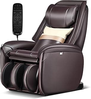 Massage Chair for Home, Electric Massagers Zero Gravity 3D SL Track Full Body Massage Recliner with Back Heater, Automatic Shoulder Detection, Airbag and Pillow, Relax Shiatsu Massager (Brown)