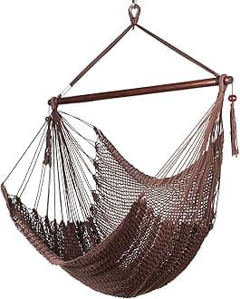 Caribbean Hammock Chair with Footrest - 40 inch - Soft-Spun Polyester - (Mocha)