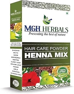 MGH Herbals 100% Natural Organic Henna Mix Powder (500g) Enriched With Exotic Herbs Powder For Hair Colour & Conditioning