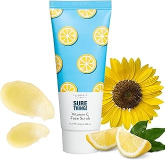Elizabeth Mott Sure Thing Vitamin C Face Scrub – Heat Activated Exfoliating Facial Cleanser for Deep Pore Cleansing & Smoother Skin – Gentle Brightening Scrub, Vegan & Cruelty-Free Skincare, 3.52 oz