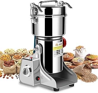 750g Grain Mill, flour mill grinder for home, Electric Stainless Steel Grain Grinder for Wheat, Spices, coffee,Corn and Other Dry Food Grinders for Kitchen