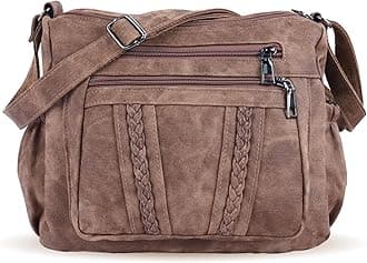 ELDA Crossbody Bags For Women Pocketbooks Soft PU Leather Purses and Handbags Multi Pocket Shoulder Bag