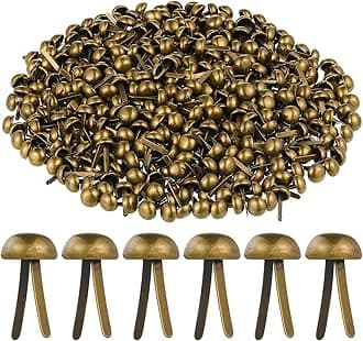 Hotop 500 Pcs Brads for Paper Crafts Metal Round Brass Paper Fasteners for Craft Art Crafting School DIY Supplies(0.3 x 0.6 Inch,Bronze)
