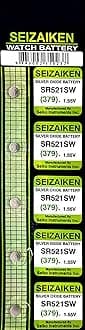 SR521SW (379) Silver Oxide Watch Battery (Pack of 5)