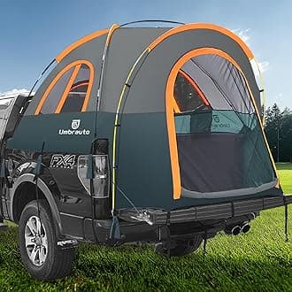 Truck Bed Tent 6.5ft: Easy Set Up Umburato Pickup Truck Tents for Camping, Waterproof PU3000mm Canopy for Truck Camper, Portable, Spacious for 2 Person Green