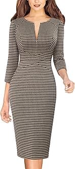 VFSHOW Womens Slim Zipper Up Work Business Office Party Bodycon Pencil Sheath Dress