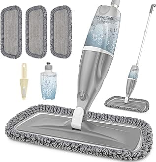 EXEGO Spray Mop for Hard Floors - Microfibre Wet Dry Mop With 3 Cleaning Pads for Hardwood, Laminate, Ceramic
