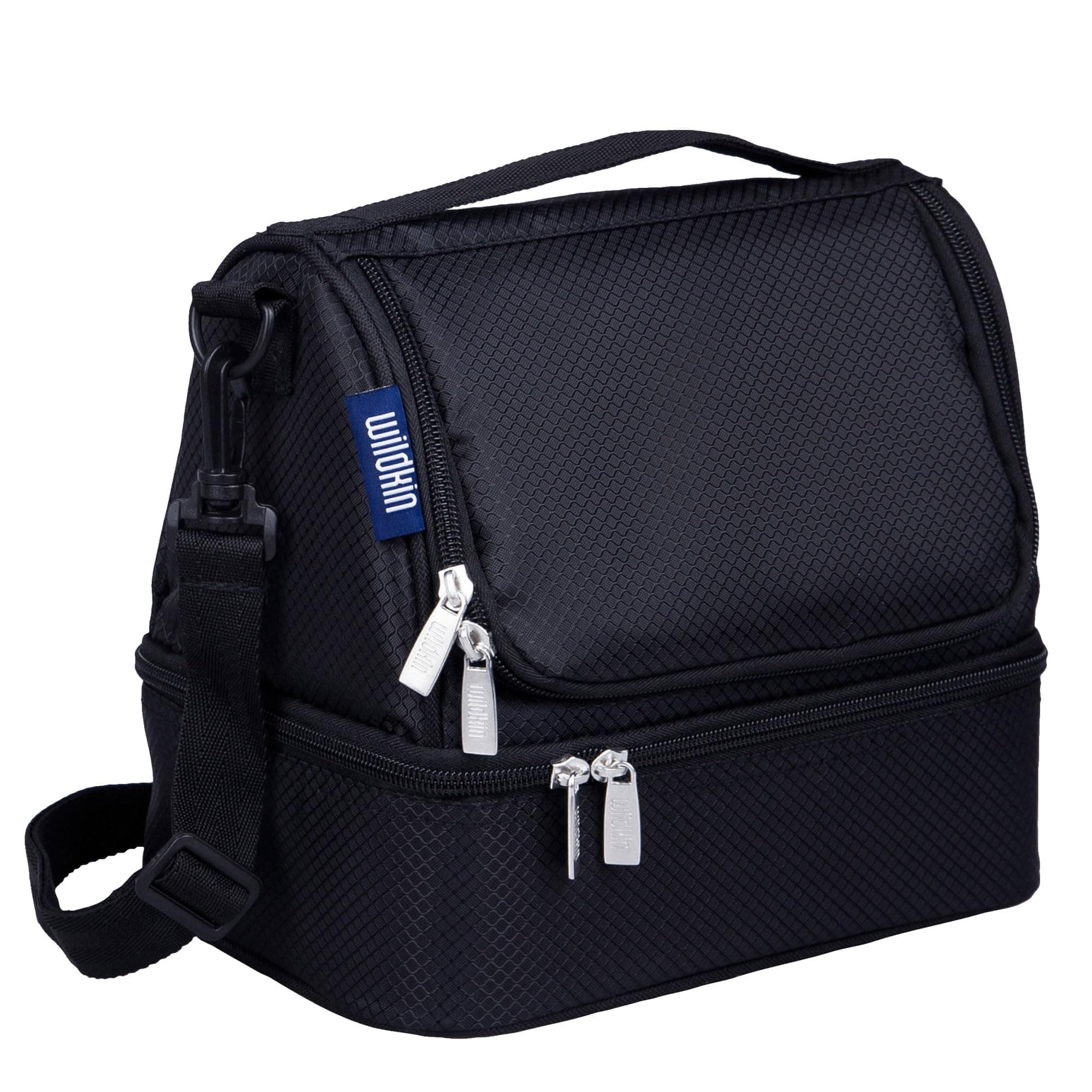 Wildkin Rip-Stop Black Two Compartment Lunch Bag