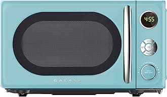 - Galanz GLCMKA07BER-07 Retro Microwave Oven, LED Lighting, Pull Handle Design, Child Lock, Bebop Blue, 0.7 cu ft