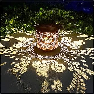 Squirrel Solar Lanterns Outdoor Waterproof Hanging Solar Lights Squirrel Gifts for Women Men Metal Decorative LED Lanterns for Yard, Patio, Lawn, Tabletop, Pathway, Landscape, Garden Decor