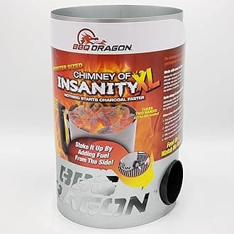 BBQ Dragon - Charcoal Chimney Starter for Coal Grill (Extra Large)