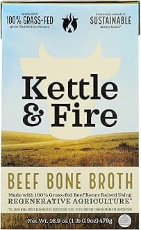 Beef Bone Broth, Regenerative Agriculture, Whole30, Gluten Free & Non-GMO, 16.9 Oz (Pack of 6)