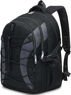 BLUEFAIRY Middle High School Backpack for Teen Boys Girls Large College Bookbag with Laptop Sleeve Back to School Book Bags Mochilas Escolares para Niños Niñas Adolescentes (Black/Dark Gray, Solid)