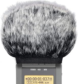 SUNMON Microphone Windscreen Muff for Zoom H4N Portable Digital Recorders - Outdoor Mic Windshield Wind Cover Pop Filter
