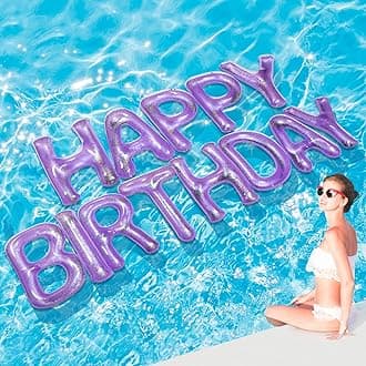 Purple Happy Birthday Pool Float