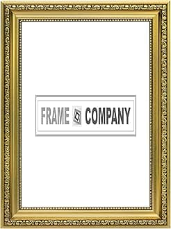 Frame Company Ready to Hang Or Stand Ornate Shabby Chic Picture/Photo/Poster Frame with MDF Backing Board & High Clarity Styrene Shatterproof Perspex Sheet 6"X4" Gold