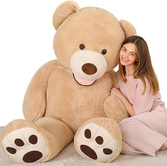 - MaoGoLan Giant Teddy Bear, 5 Feet Stuffed Animal, Brown Valentines Big Plush for Girlfriend Boyfriend, Soft and Fluffy Life Size Teddy Bear Gift for Baby Shower