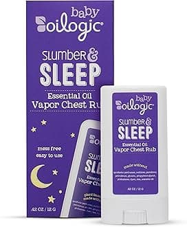 Slumber & Sleep Chest Vapor Rub Essential Oil for Babies & Toddlers - Gentle Essential Oils Soothe & Calm the Senses - Pediatrician-Tested, Safe for Baby, Mess-Free Application, .42 Oz