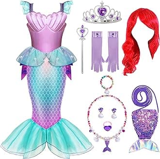 Spooktacular Creations Halloween Mermaid Costume for Girls, Little Mermaid Dress, Princess Dress Up for Girls 4-6 for DressUp
