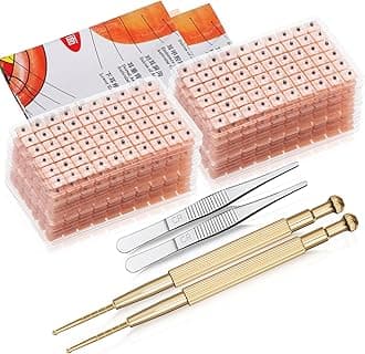 1 Set 1200 Pcs Acupressure Ear Beads Ear Counts Acupuncture Acupressure Tools Disposable with Acupuncture Point Chart Probe and Tweezers