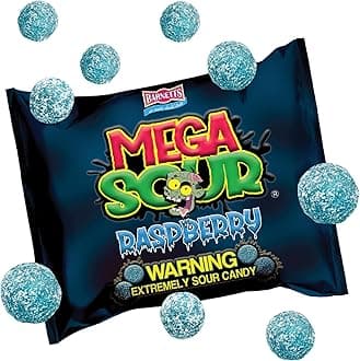 Barnetts Mega Sour Raspberry Candy 104g – Handmade British Hard Sweets – Extreme Sour Candy Challenge – Retro Party Bag & Gift Hamper Treats