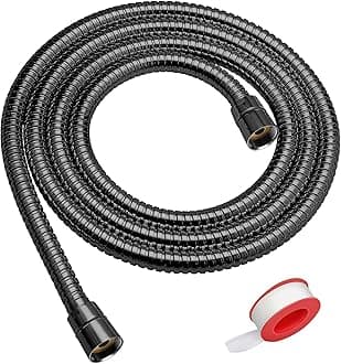 Blissland Shower Hose Extra Long 79 Inches Handheld Shower Head Hose with Brass Insert and Nut - Durable and Flexible(Matte Black)